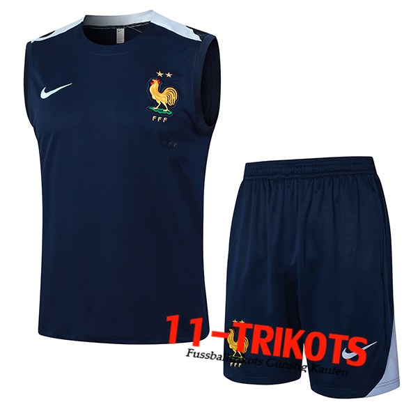 Frankreich Trainings-Tanktop Dunkelblau 2024/2025