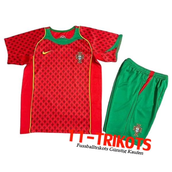 Portugal Retro Kinder Heimtrikot 2004