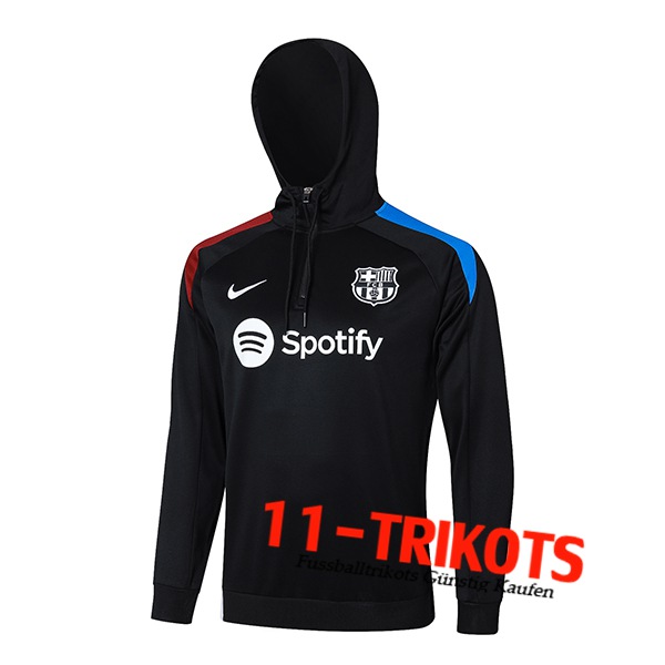 FC Barcelona Trainingsjacke Mit Kapuze Schwarz/Rot/Blau 2024/2025 -02