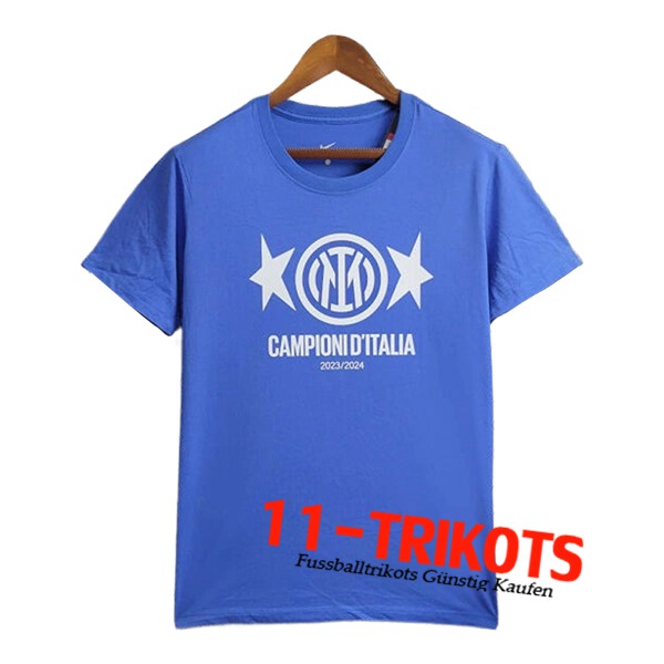 Inter Milan Fussball Trikots T-Shirt Champion 2 Blau 2023/2024