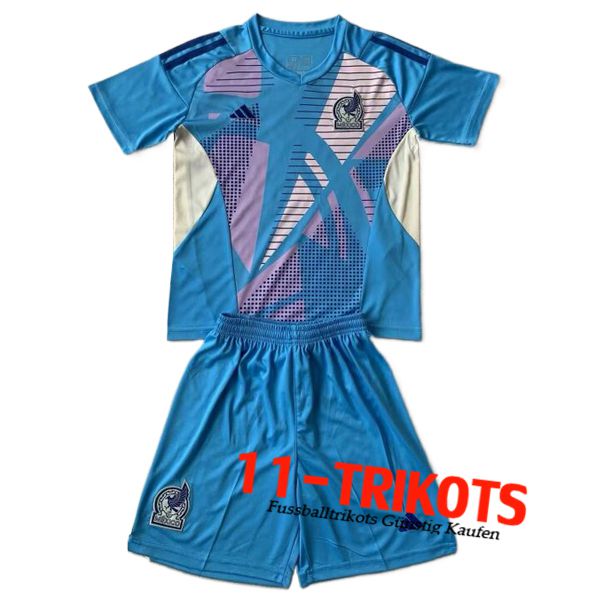 Mexiko Fussball Trikots Kinder Torhuter Blau 2024/2025