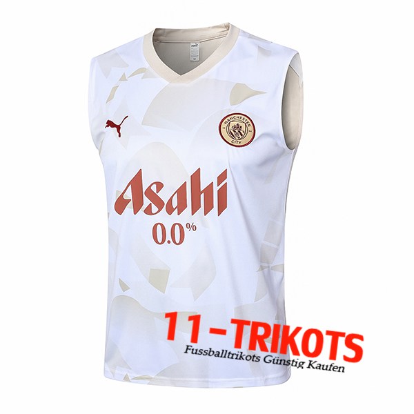 Manchester City Trainings-Tanktop Weiß/Gelb 2024/2025