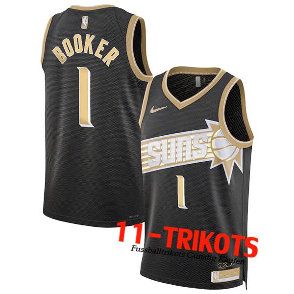 Phoenix Suns Trikot (BOOKER #1) 2024/25 Schwarz/Gelb