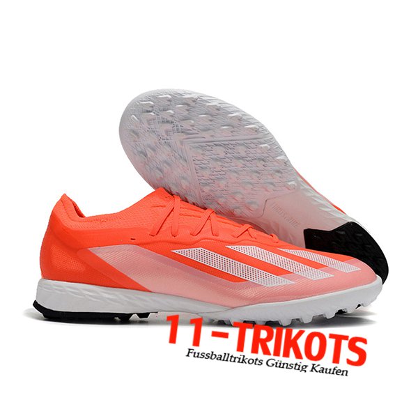 Adidas Fussballschuhe X CRAZYFAST.1 TF BOOTS Orange/Weiß