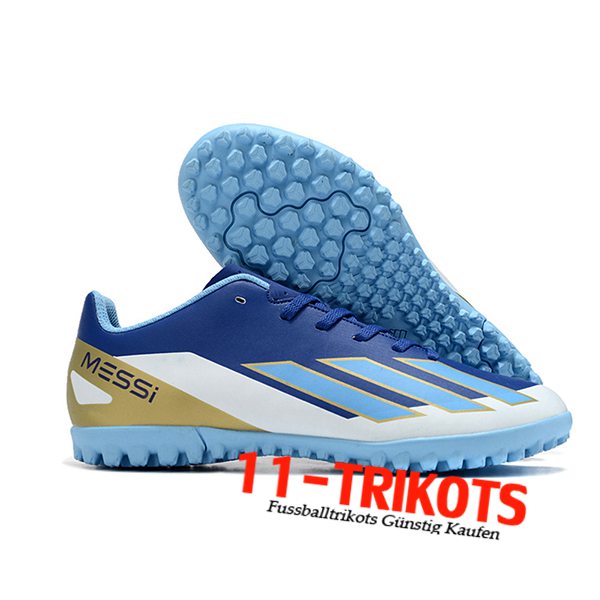 Adidas Fussballschuhe X GHOSTED.4 TF Blau/Weiß/Gelb