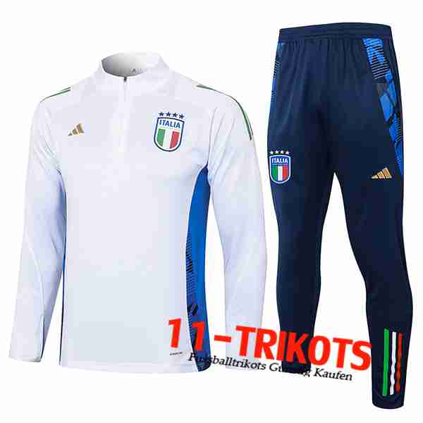 Italien Trainingsanzug Weiß/Blau 2024/2025 -03