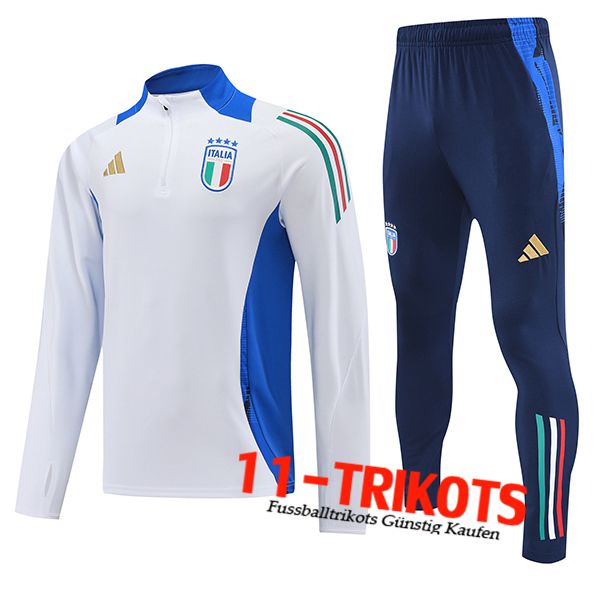 Italien Trainingsanzug Weiß/Blau 2024/2025 -04