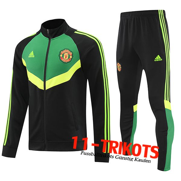 Manchester Trainingsanzug Trainingsjacke United Schwarz/Grün 2024/2025