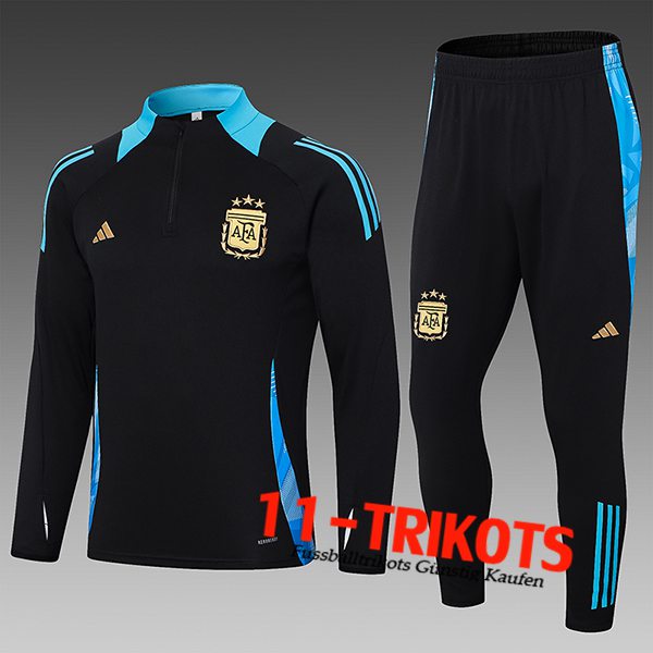 Argentinien Trainingsanzug Kinder Schwarz/Blau 2024/2025