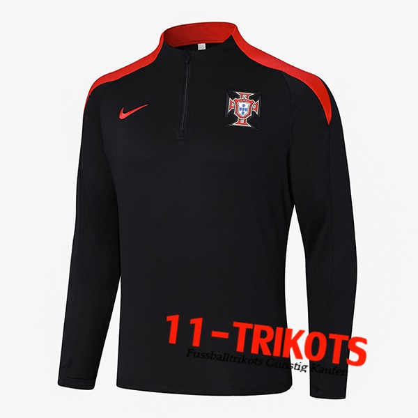 Portugal Training Sweatshirt Schwarz/Rot 2024/2025