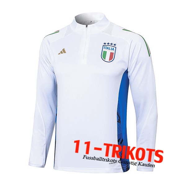 Italien Training Sweatshirt Weiß/Blau 2024/2025 -03