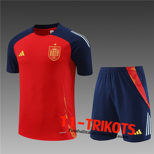 Spanien Trainingstrikot Kinder Rot/Blau 2024/2025