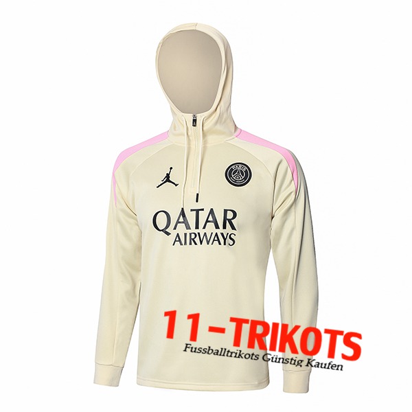 PSG Trainingsjacke Mit Kapuze Beige/Rosa 2024/2025