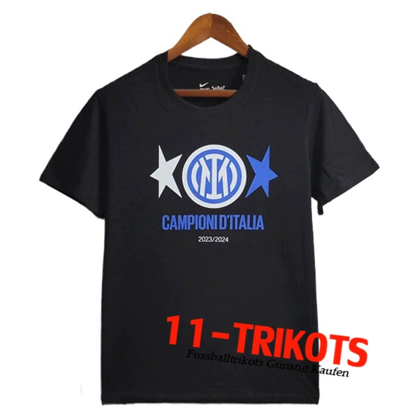 Inter Milan Fussball Trikots T-Shirt Champion 2 Schwarz 2023/2024