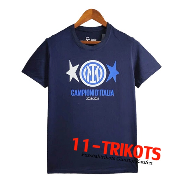 Inter Milan Fussball Trikots T-Shirt Champion 2 Navy blau 2023/2024