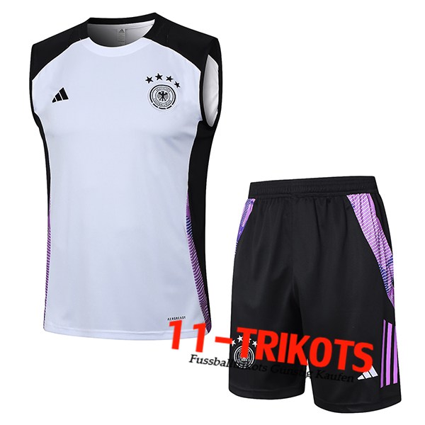 Deutschland Trainings-Tanktop Weiß/Schwarz/lila 2024/2025