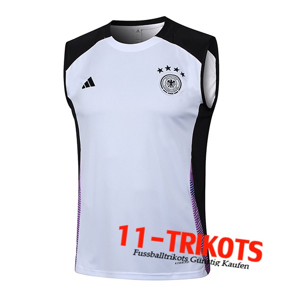 Deutschland Trainings-Tanktop Weiß/Schwarz/lila 2024/2025