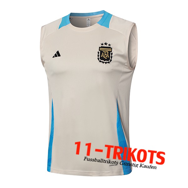 Argentinien Trainings-Tanktop Beige/Blau 2024/2025