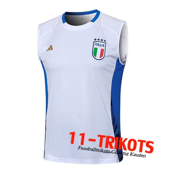 Italien Trainings-Tanktop Weiß/Blau 2024/2025