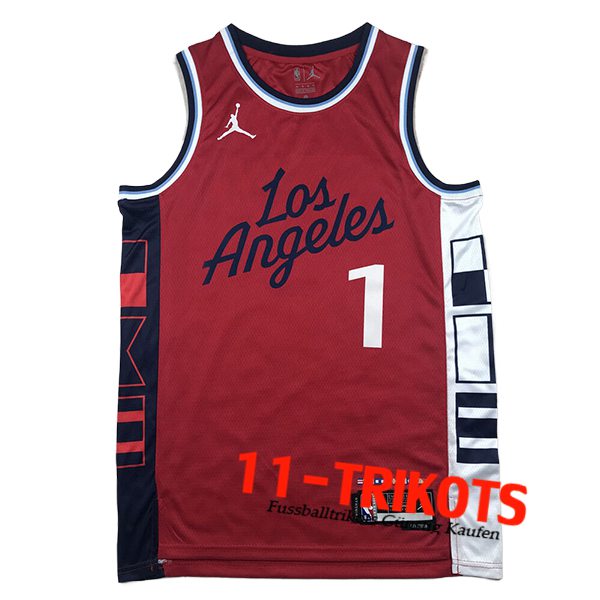 Los Angeles Clippers Trikot (HARDEN #1) 2024/25 Rot/Schwarz/Weiß