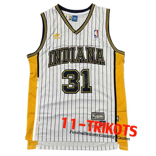 Indiana Pacers Trikot (MILLER #31) 2024/25 Weiß/Schwarz/Gelb -02