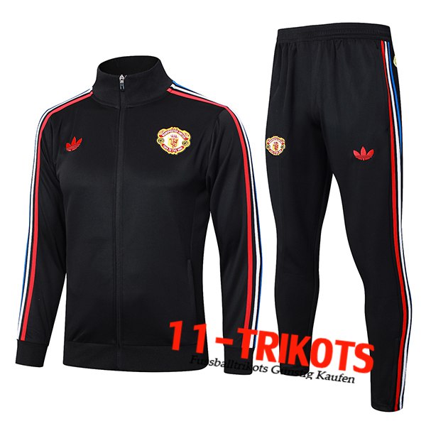 Manchester United Trainingsanzug Trainingsjacke Schwarz 2024/2025