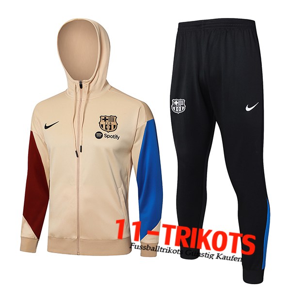 FC Barcelona Trainingsanzug Mit Kapuze Trainingsjacke Windbreaker Gelb/Blau/Rot 2024/2025