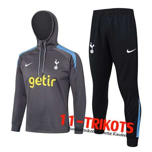 Tottenham Hotspur Trainingsanzug Mit Kapuze Trainingsjacke Windbreaker Dunkelgrau 2024/2025