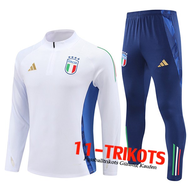 Italien Trainingsanzug Weiß/Blau 2024/2025 -05