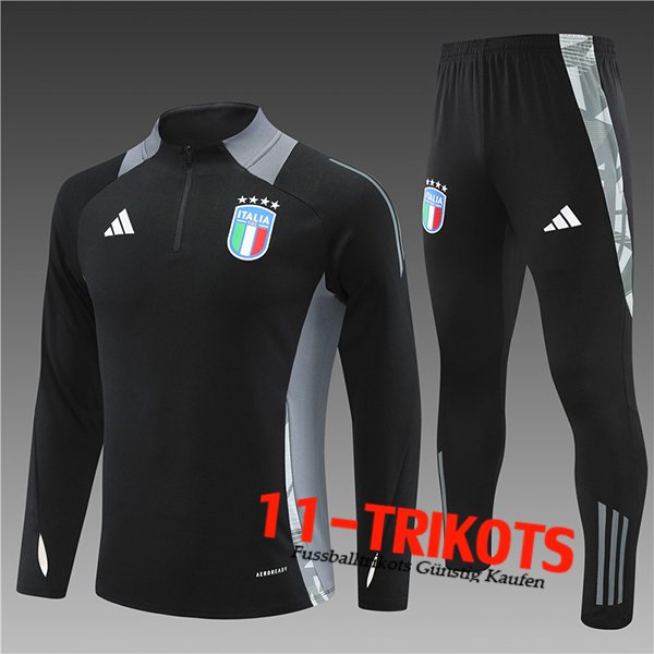 Italien Trainingsanzug Kinder Schwarz/Grau 2024/2025