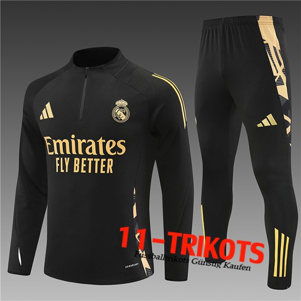 Real Madrid Trainingsanzug Kinder Schwarz/Gelb 2024/2025