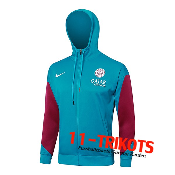 PSG Trainingsjacke Mit Kapuze Grün/Rot 2024/2025