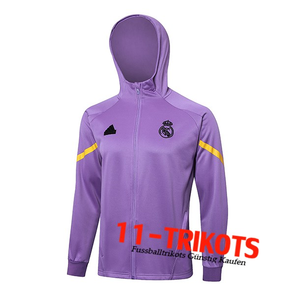 Real Madrid Trainingsjacke Mit Kapuze lila/Gelb 2024/2025