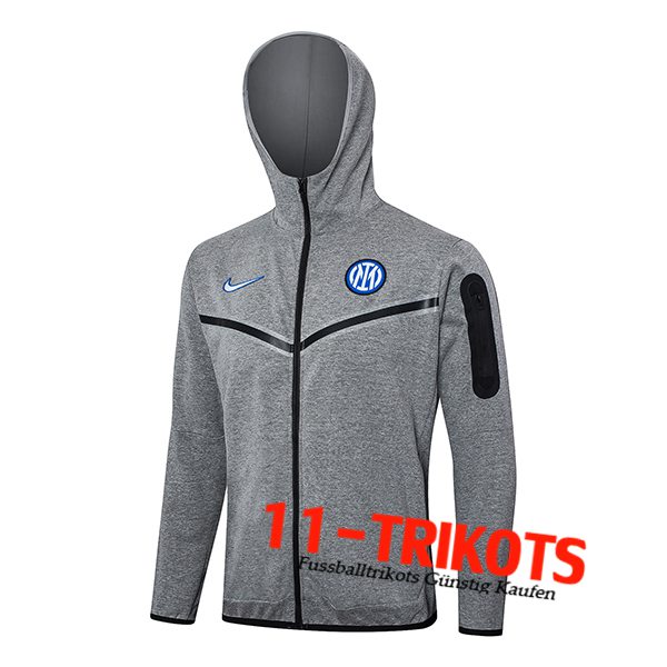 Inter Milan Trainingsjacke Mit Kapuze Grau 2024/2025