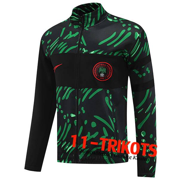 Nigeria Trainingsjacke Schwarz/Grün 2024/2025