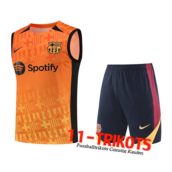 FC Barcelona Trainings-Tanktop Orange/Schwarz 2024/2025