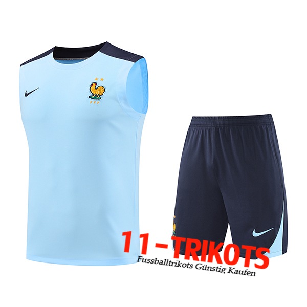 Frankreich Trainings-Tanktop Blau 2024/2025