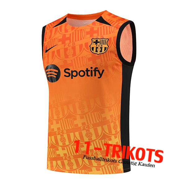 FC Barcelona Trainings-Tanktop Orange/Schwarz 2024/2025