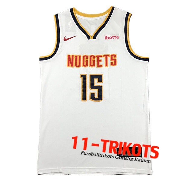 Denver Nuggets Trikot（JOKIC #15) 2024/25 Weiß/Schwarz/Gelb