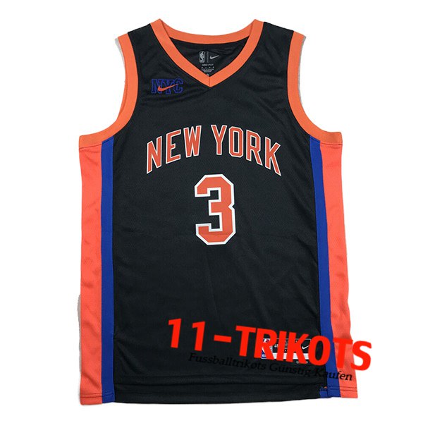 New York Knicks Trikot（HART #3) 2024/25 Schwarz/Orange/Blau