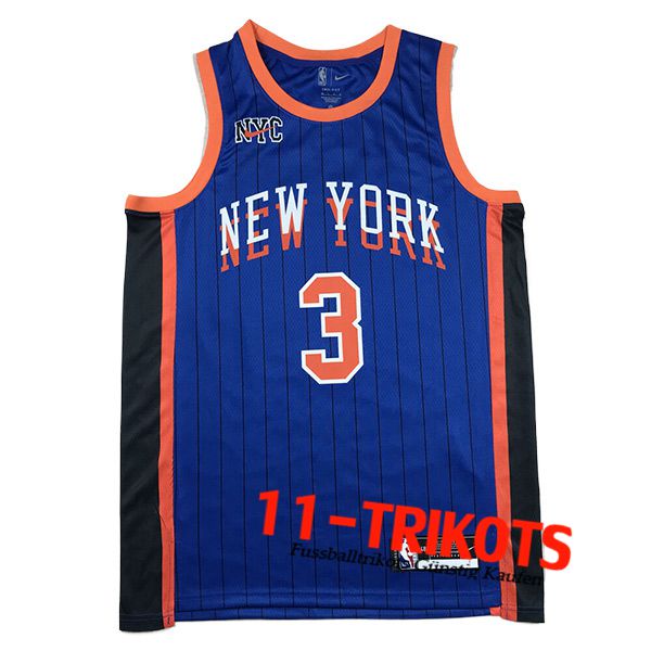 New York Knicks Trikot（HART #3) 2024/25 Blau/Schwarz/Orange