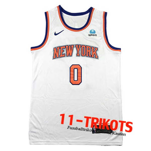 New York Knicks Trikot（DIVINCENZO #0) 2024/25 Weiß/Orange