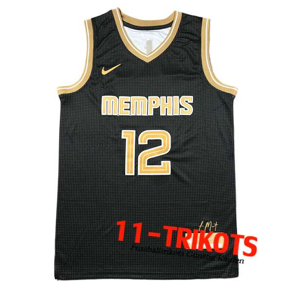 Memphis Grizzlies Trikot（MORANT #12) 2024/25 Schwarz/Gelb