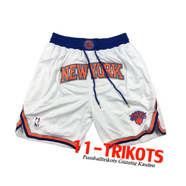 New York Knicks Shorts NBA 2024/25 Weiß/Blau/Orange