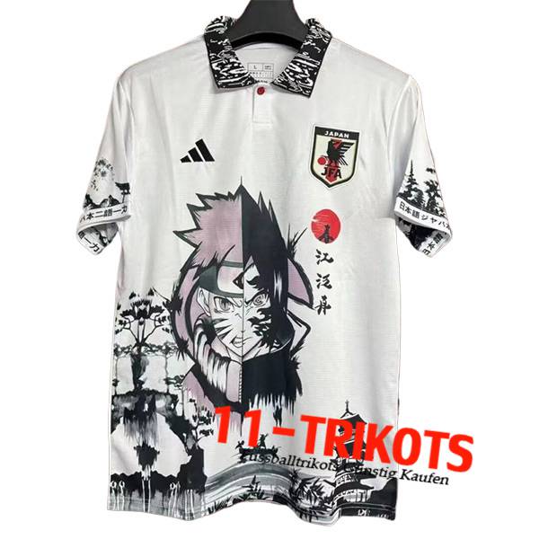 Japan Fussball Trikots Special Edition Naruto Weiß 2024/2025 -03