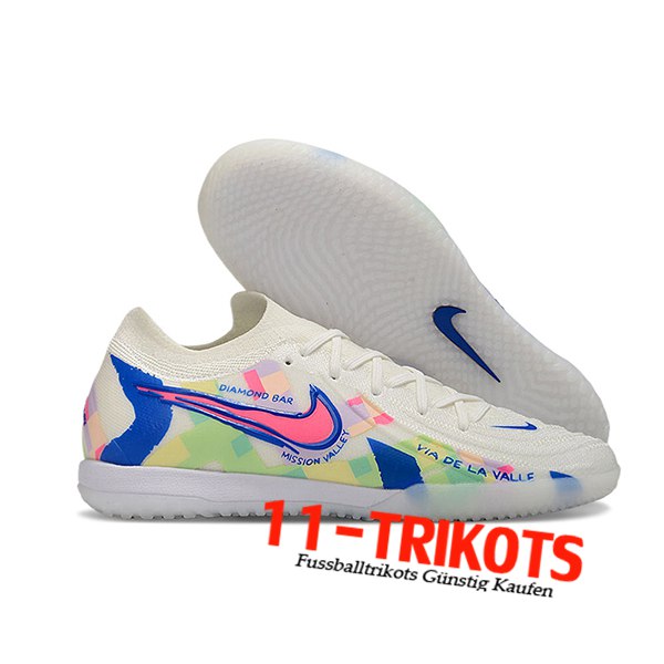 Nike Fussballschuhe Phantom GX II Elite IC Weiß/Blau/Rosa -02