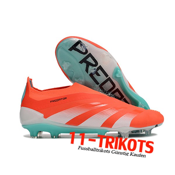 Adidas Fussballschuhe PREDATOR ELITE LACELESS BOOTS FG Weiß/Orange