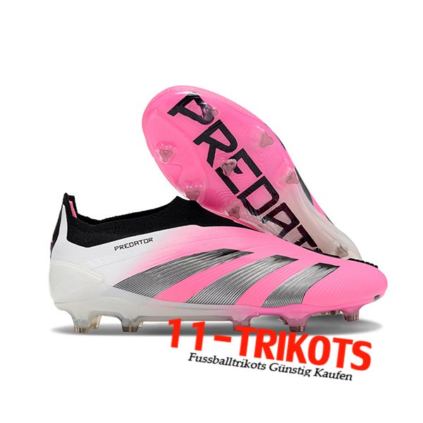 Adidas Fussballschuhe PREDATOR ELITE LACELESS BOOTS FG Rosa/Grau/Weiß