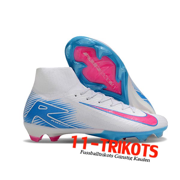 Nike Fussballschuhe Air Zoom Mercurial Superfly IIX Elite FG Weiß/Blau/Rosa