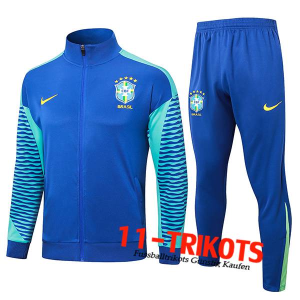 Brasilien Trainingsanzug Trainingsjacke Blau/Grün 2024/2025